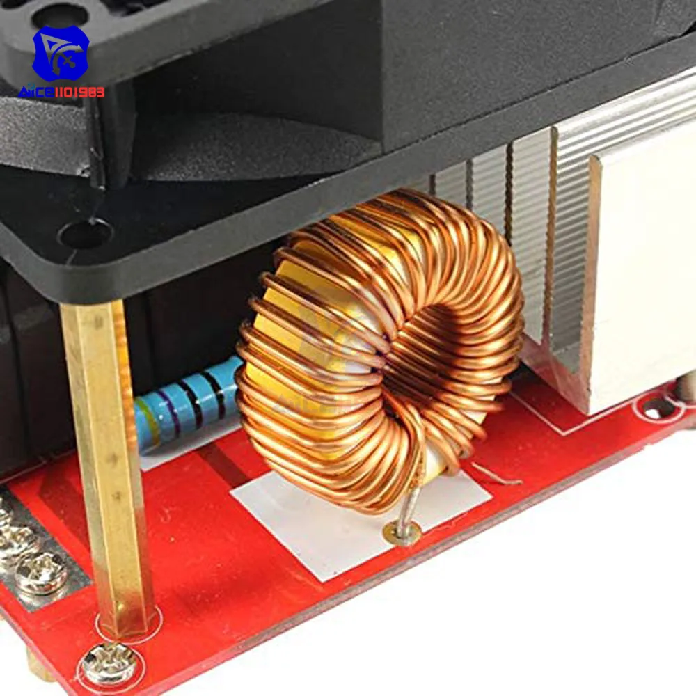 DC 24 V-36 V 500W ZVS низковольтная индукционная нагревательная плата модуль с вентилятором и нагревательной катушкой черный