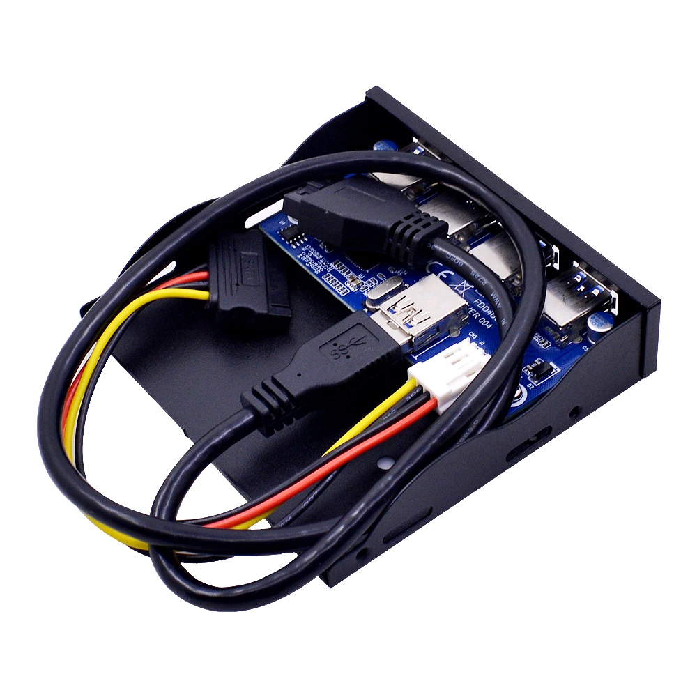 Передняя панель 4 порта USB 3,0 концентратор комбинированный адаптер кронштейн USB3.0 отсек внутренний с 15 pin SATA кабель питания 3," флоппи отсек диска