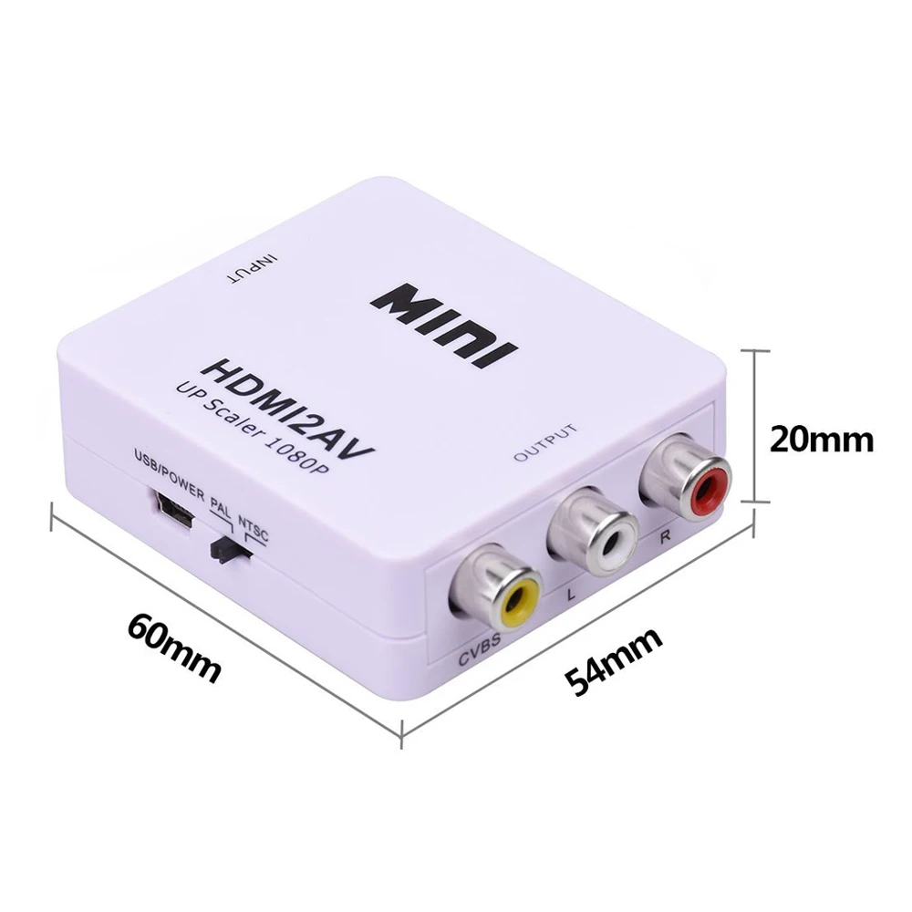 Конвертер SGEYR HDMI в RCA 1080p AV CVBS композитный видео аудио конвертер Mini HDMI2AV два ТВ