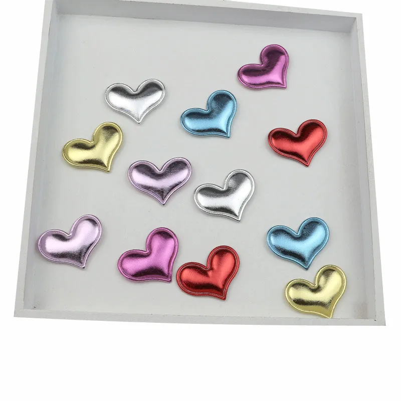 Mixed color Hearts 50 шт. с рисунком короны/звезд/сердца, мягкие патчи, сделай сам, товары для рукоделия, скрапбукинг, аппликация, детские головные уборы, аксессуары, декор с блестками - Цвет: Mixed color Hearts