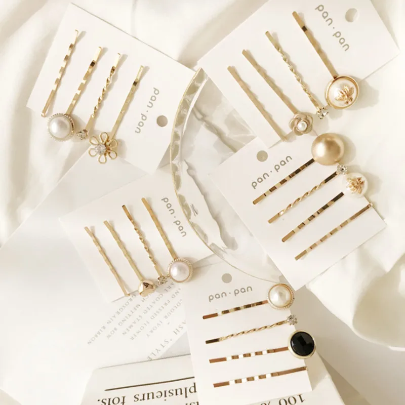 Kymyad 3Pcs/ Set Korea Fashion Metal Hairpins Imitiation Pearl Beads Hair Clips Bobby Pin Barrette Hairpin Hair Accessories