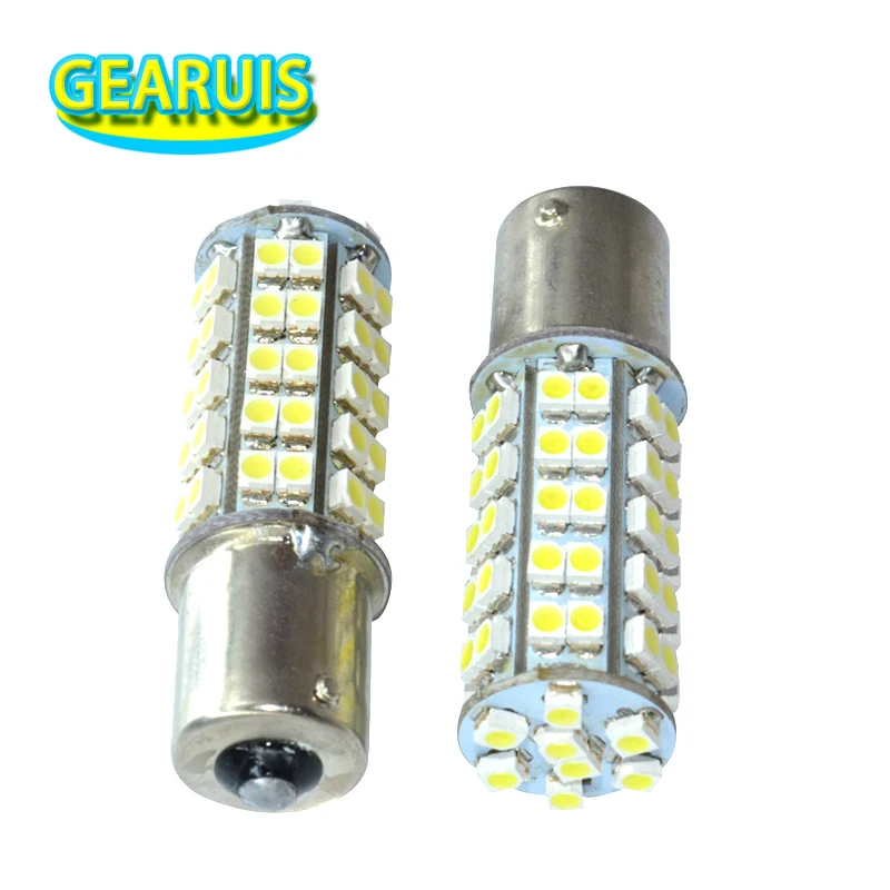 Светодиодная автомобильная лампа 10 шт./лот S25 P21W 1156 BA15S 68 SMD1210 3528 поворотный сигнал