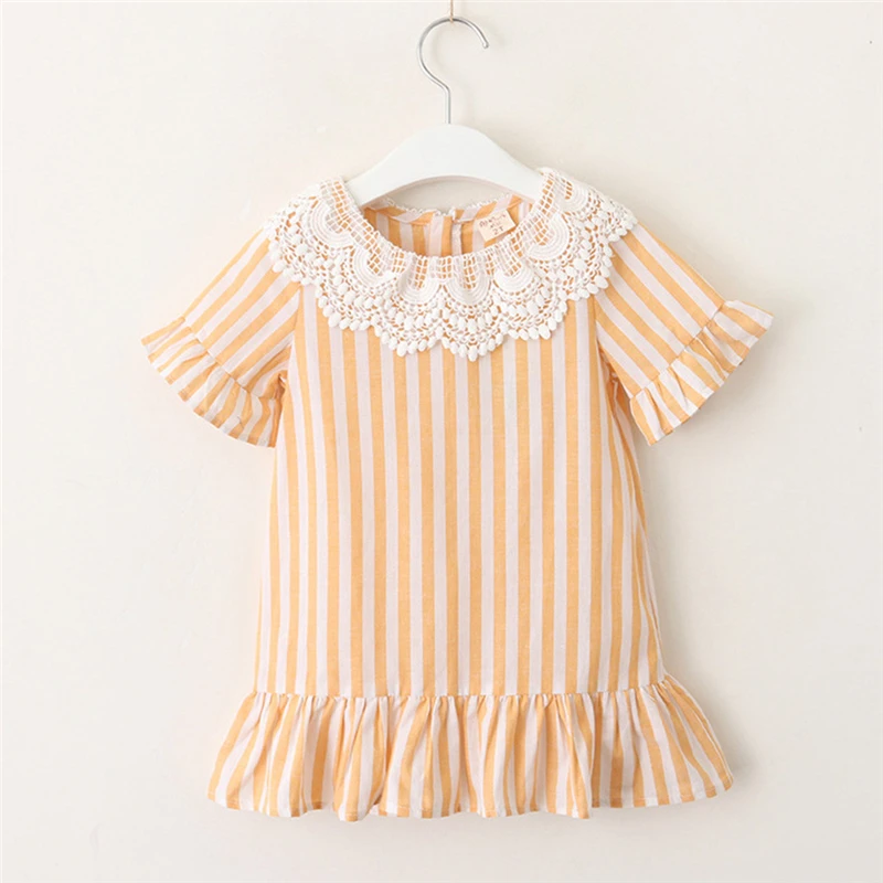 Новинка 2019 летнее платье для девочек одежда маленьких кружевное праздничное