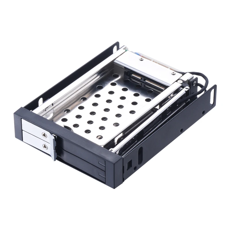 Uneatop dual bay 2.5 inch SATA internal hdd mobile rack  for floppy pc bay hot swap hdd enclosure