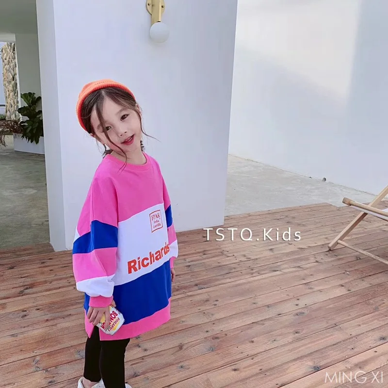 2019 новая весенняя детская одежда футболка с длинными буквами для девочек Детская