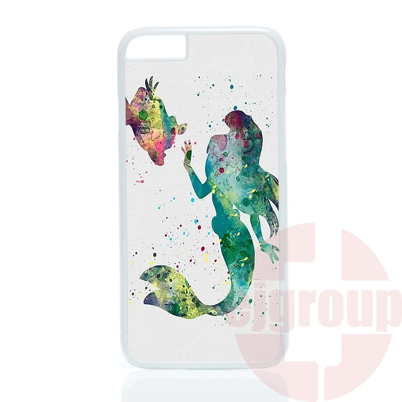 Жесткий PC Мобильного Телефона cute little mermaid Для Apple iPhone 4 4S 5 5C SE 6 S 7 Плюс 4.7 5.5 iPod Touch