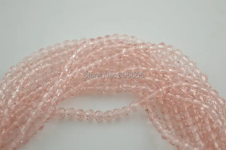 

4mm Pink color Crystal Glass Round Beads