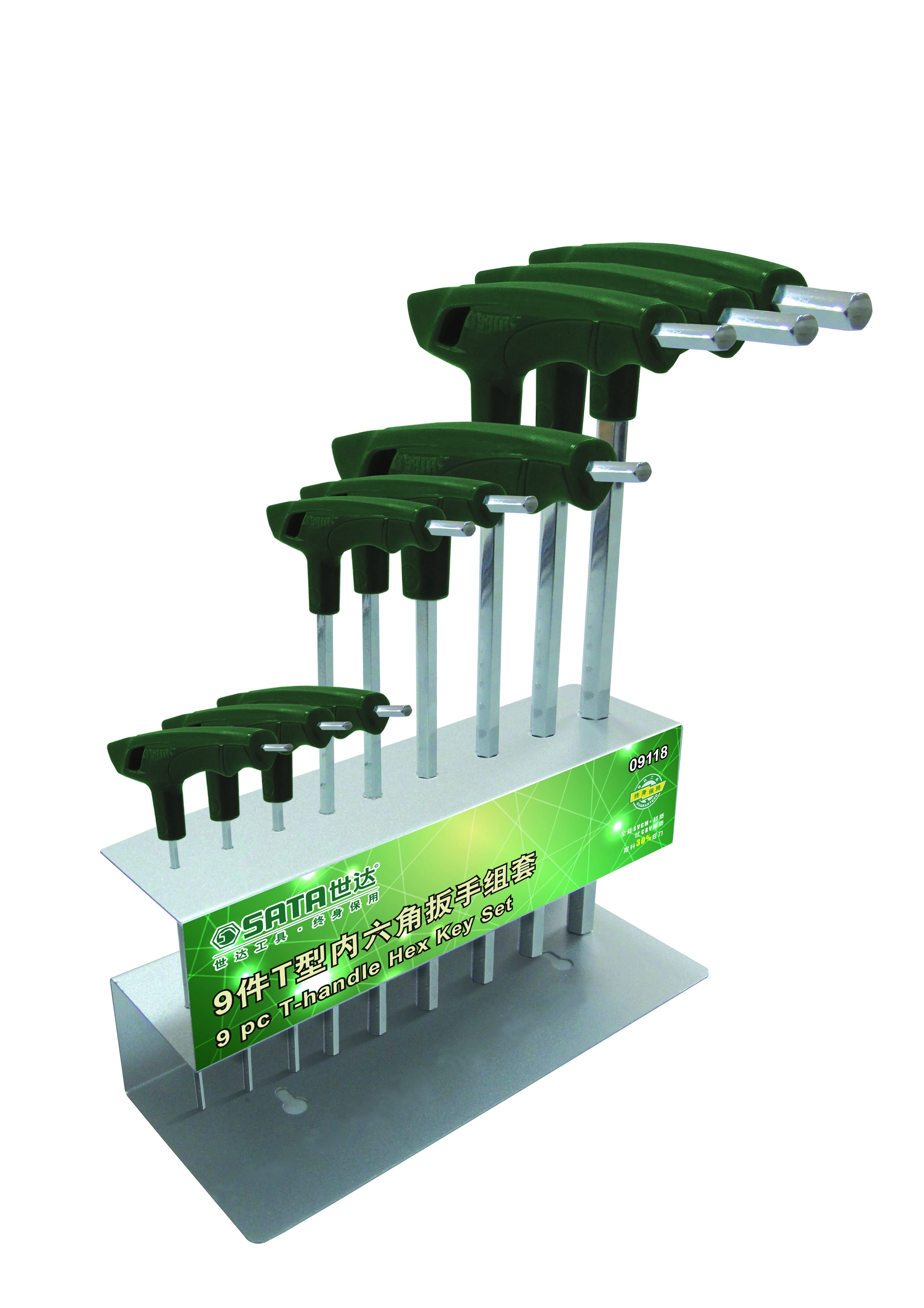 Sata 09118 T Handle метрические шестигранные ключи Количество штук: 9.Set Содержание: 2 5 3 4 6 7