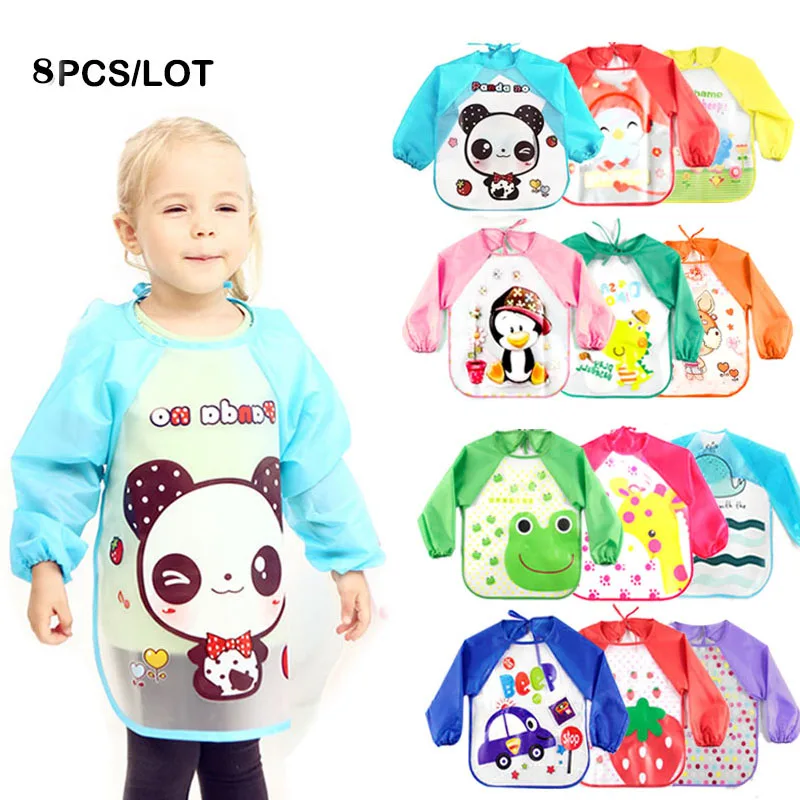 8 шт./лот Бесплатная доставка детские нагрудники с рисунками из мультфильмов