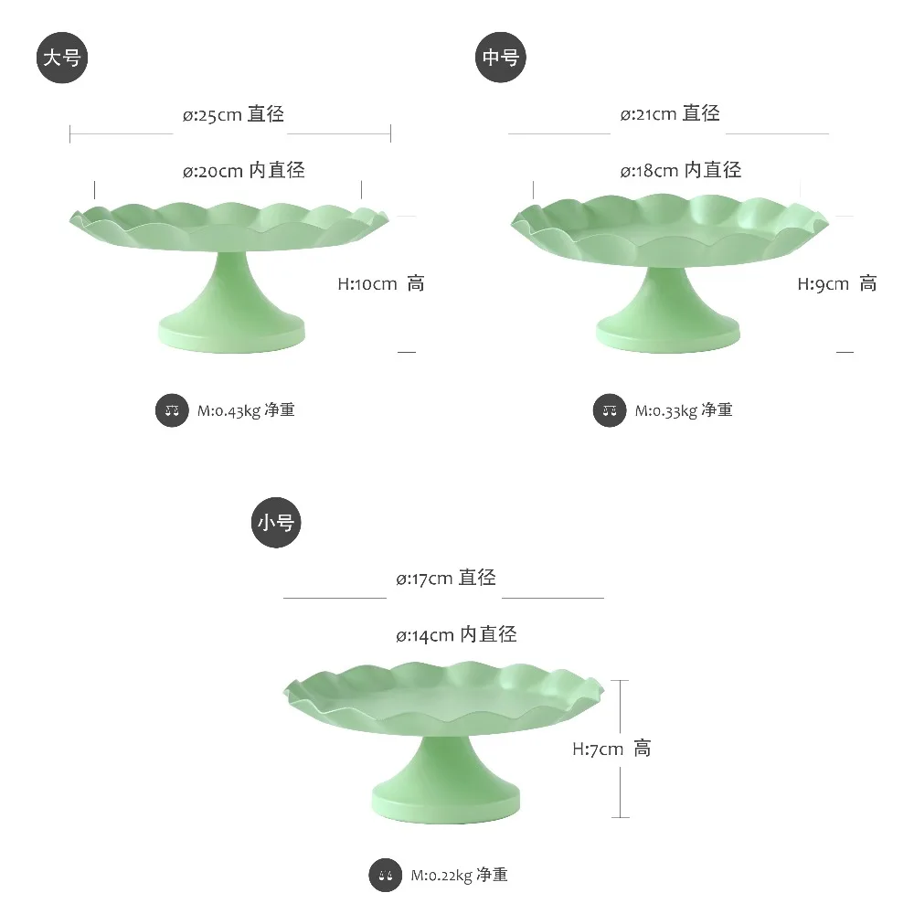 

6-8pcs/set green cupcake trays cake tools home decoration party dessert table suppliers perfume make up storage holders