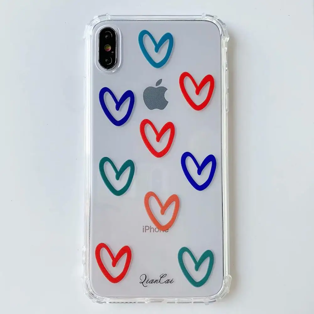 ORYKSZ Love heart Case For iPhone X XS 8 7 6 s Plus Ultra Thin Slim Soft TPU Silicon Cover XR Coque Fundas Capa |