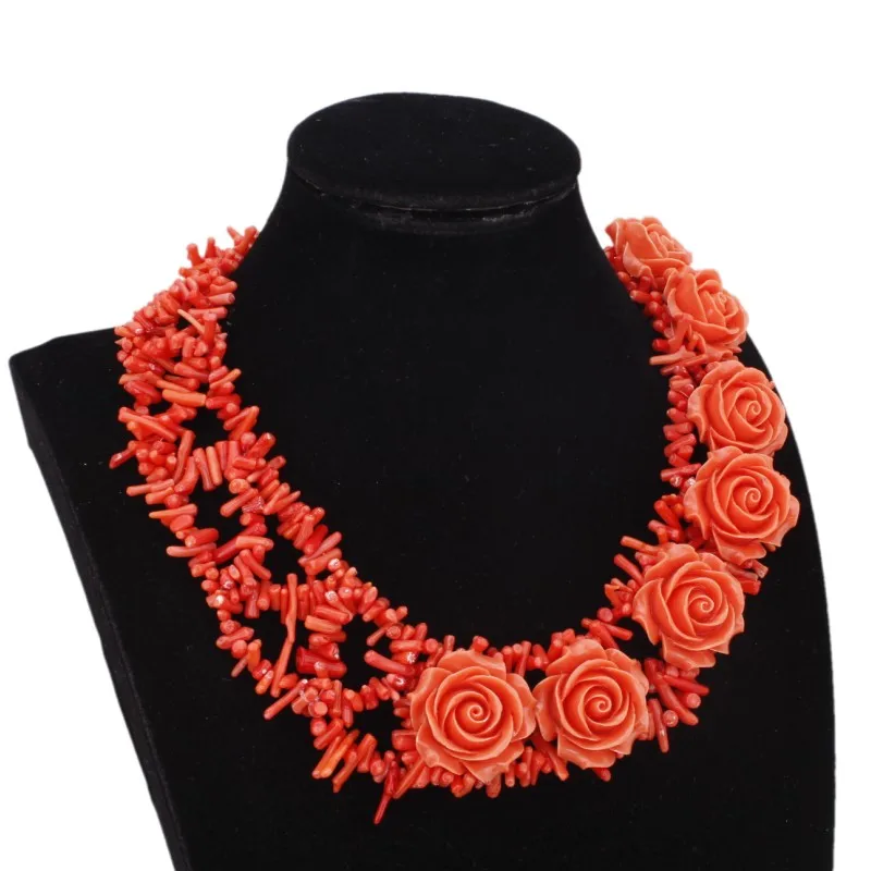 Orange Color 4 UJewelry ожерелье из коралловых бусин Дубай женские украшения комплект для нигерийской свадьбы Высокое качество вечерние подарочный набор - Окраска металла: Orange Color