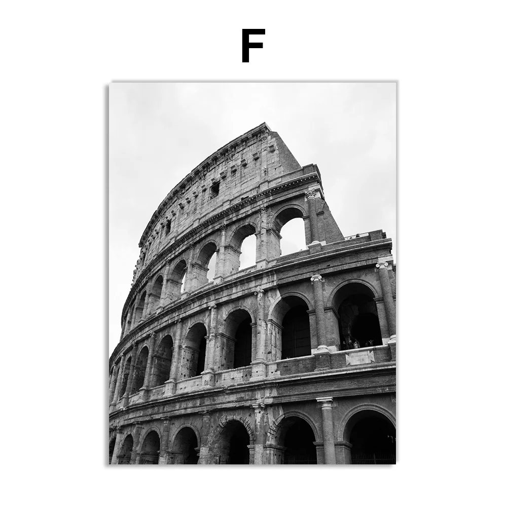 F Италия колизео Pisa Пизанская башня здание скандинавские постеры и принты настенные художественные картины на холсте настенные картины для декора гостиной - Цвет: F
