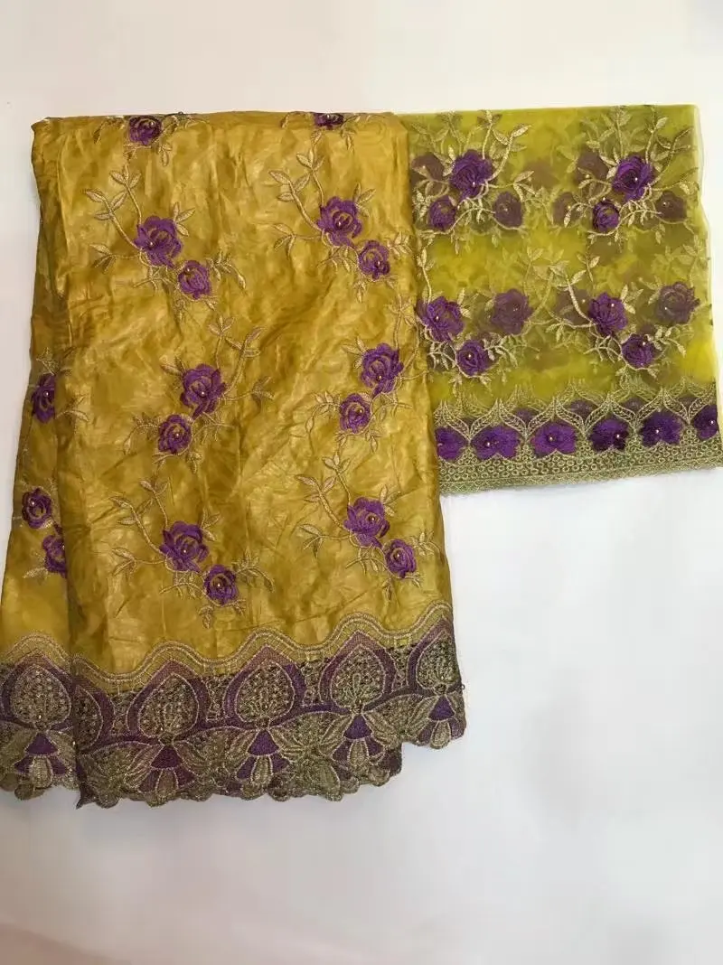 Beads red flowers pattern wonderful African Barzun Riche Lace +2yards net lace Wholesale Price with beads for wedding !ts-7 | Дом и сад