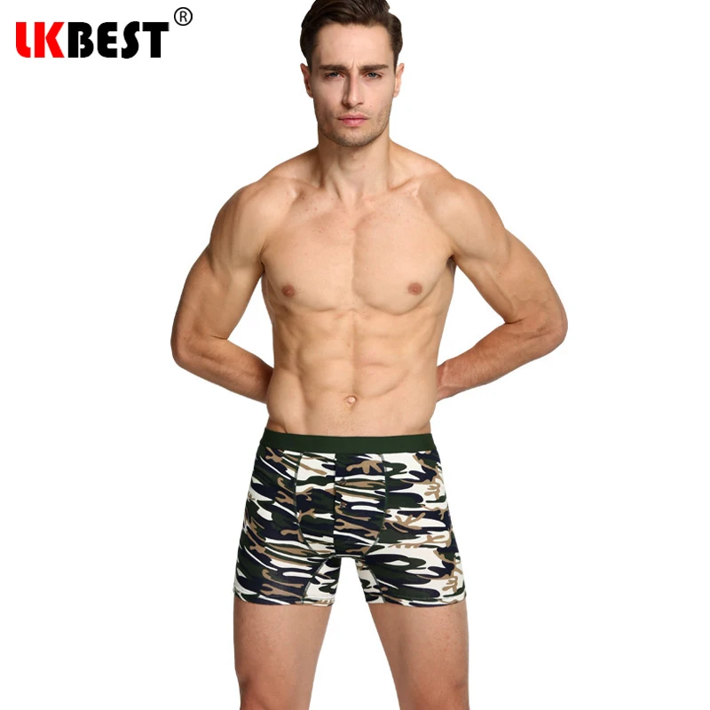 LKBEST 6 шт./партия новые модные камуфляжные длинные ноги мужские шорты-боксеры