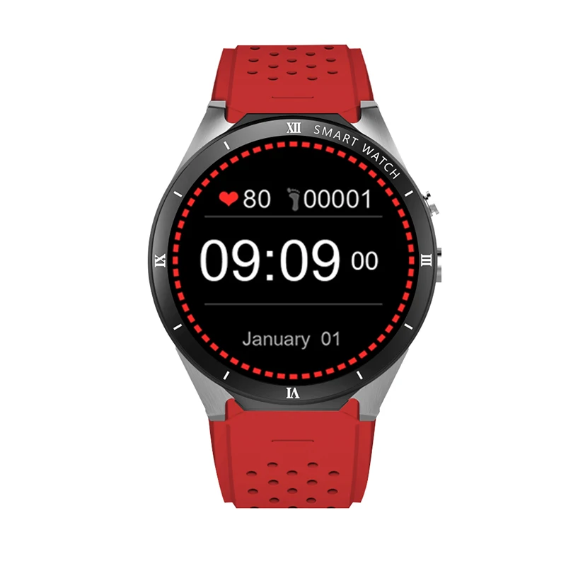Для SAMSUNG gear 3 apple huawei xiaomi умные часы с монитором сердечного ритма 2 МП rкамера WIFI GPS rom/8 ГБ bluetooth браслет - Цвет: red
