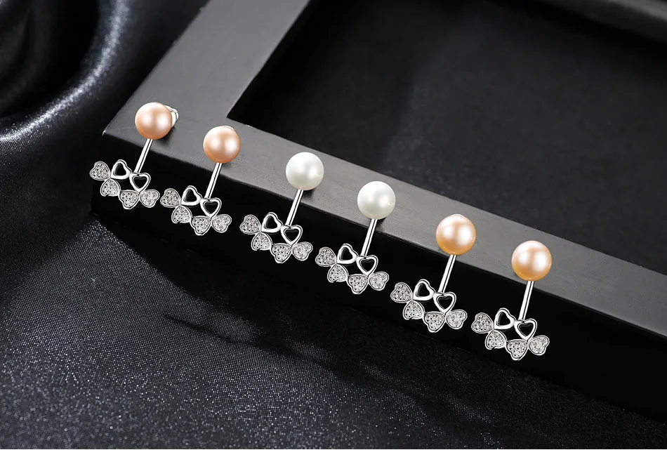 

[MeiBaPJ]Natural Freshwater Pearl Fashion Drop Earrings Real 925 Sterling Silver Fine Charm Jewelry for Women SY