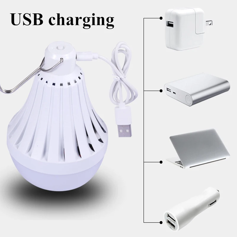 Умный USB Перезаряжаемый светодиодный аварийный кнопка выключателя света 12 Вт/20 Вт/30 Вт Светодиодный фонарь для кемпинга дома ночной Светильник белого цвета