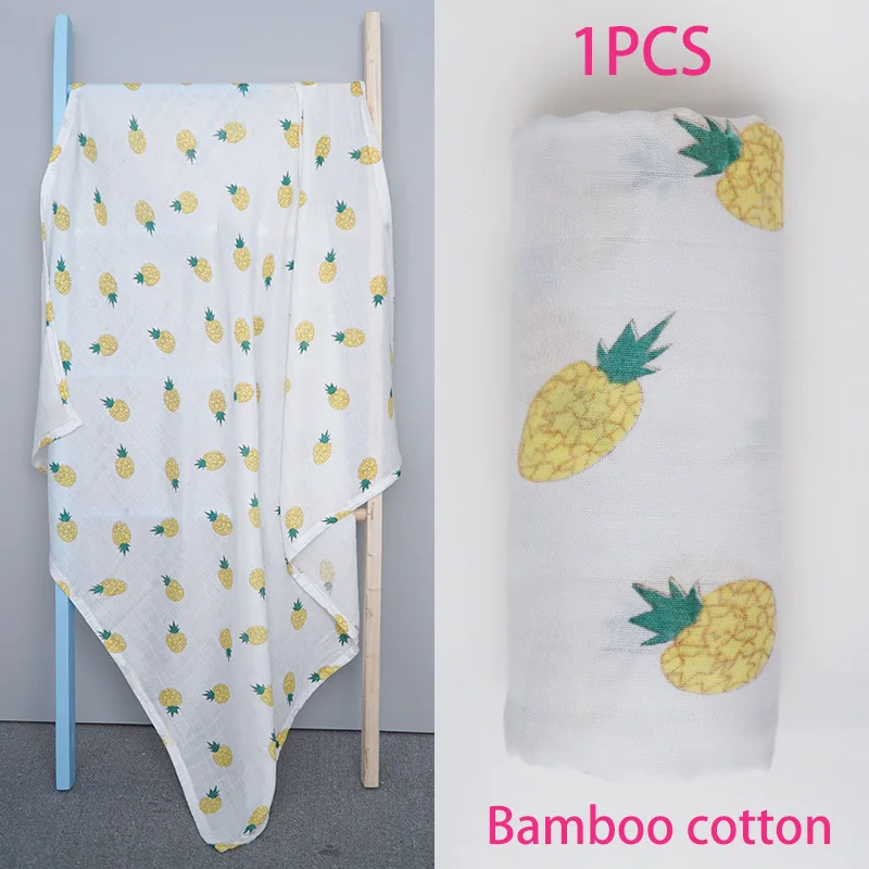 Small pineapple Бамбуковые хлопковые детские одеяла Новорожденные Фламинго Единорог узоры обертывание муслиновой пеленкой Bebe Детские газовые Подгузники Детские Банные полотенца - Цвет: Small pineapple