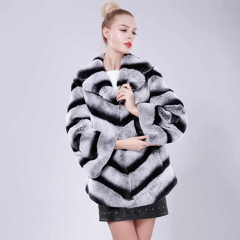 Кролик рекс Мех животных пальто Для женщин Новинка зимы 2017 элегантный Куртки