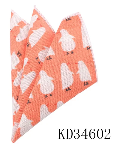 KD34602 Животное печати Карманный квадратный для мужчин женщин мультфильм полотенце для сундуков носовые платки для джентльменов мужские костюмы платок карман полотенце - Цвет: KD34602