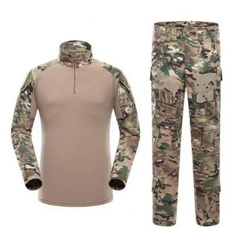 Тактическая Военная Боевая форма рубашка с камуфляжем мультикам + штаны