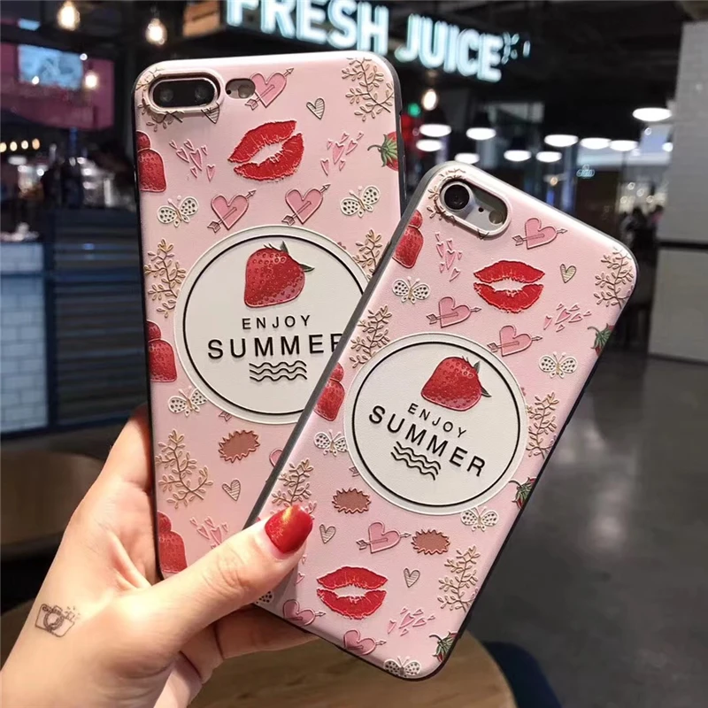 3D чехлы для iPhone 8 7 6 6S Plus 5S 5 SE X XS роскошный мягкий Силиконовый ТПУ летнее