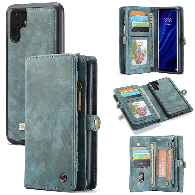 Чехол-Кошелек с магнитной застежкой для huawei mate 20 P20 P30 Pro, съемный чехол из коровьей кожи для P20 P30 Lite mate 20, чехол для телефона - Цвет: Blue
