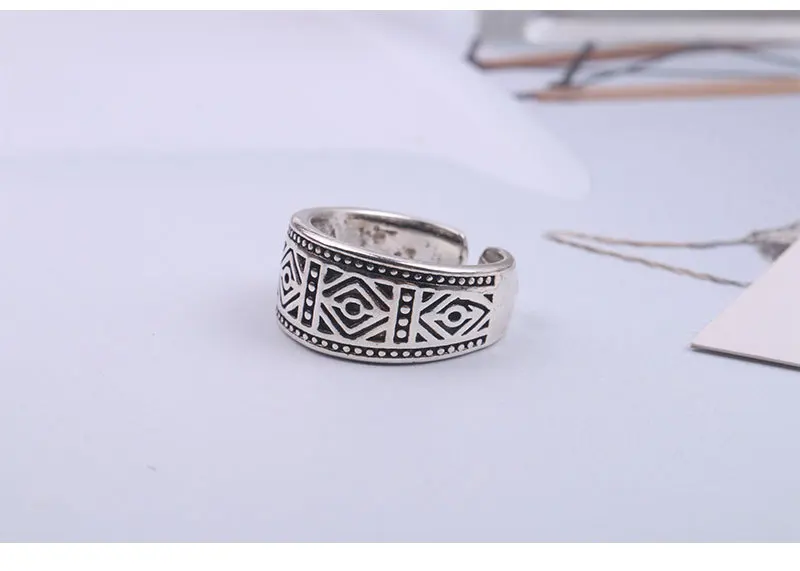 Bijoux(украшения своими руками) Модные Настоящее серебро 925 проба Необычные кольца для Для женщин Boho Регулируемый S925 Античные кольца Anillos ювелирное изделие-плата
