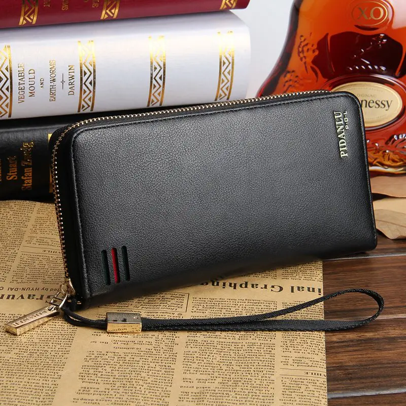 Black121704 Модный мужской портативный Длинный кошелек из искусственной кожи высокого качества, кошельки для наличных, органайзер, Карманный Кошелек, мужской клатч, держатель для карт - Цвет: Black121704