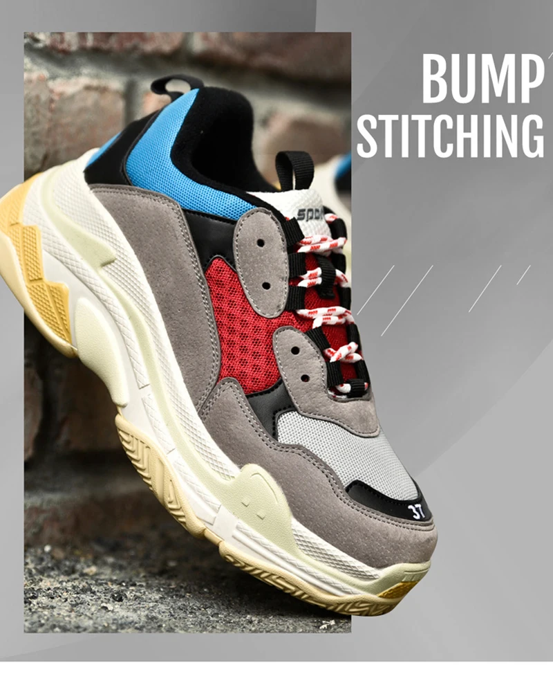 New sports shoes fashion wild tide shoes large size men's thick sole casual running shoes