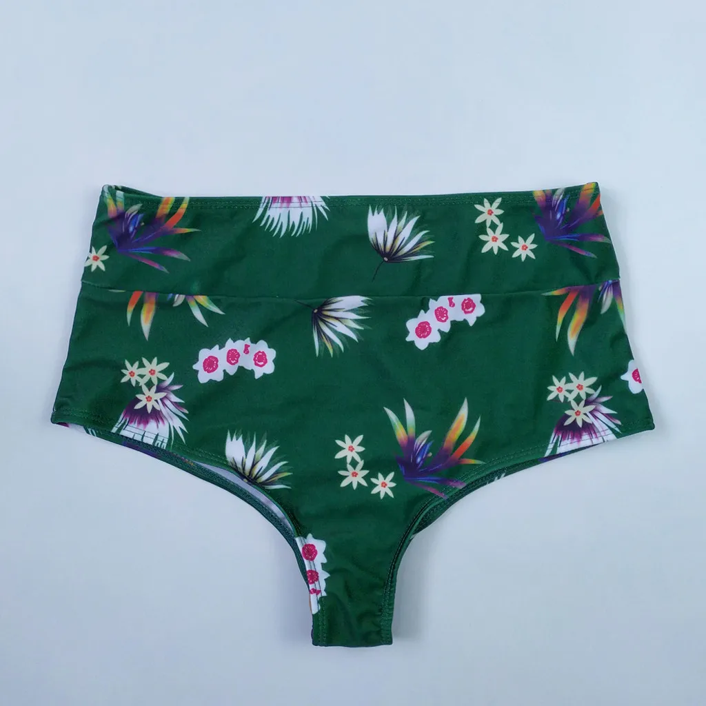 Женское бикини с высокой талией сексуальный купальник пуш-ап рюшами и принтом