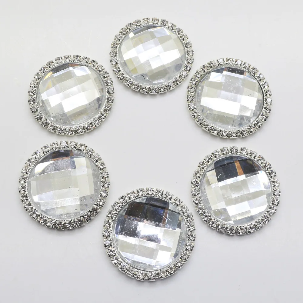 10 шт. 32 мм круглые акриловые пуговицы с плоской задней поверхностью