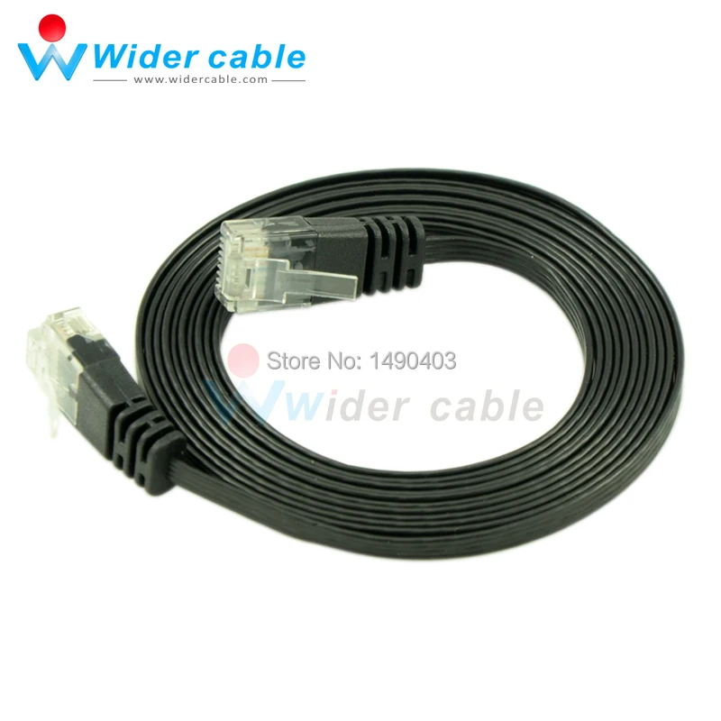 Черный медный ультратонкий плоский сетевой кабель CAT6 Ethernet Lan толщина 1 мм 2 м |