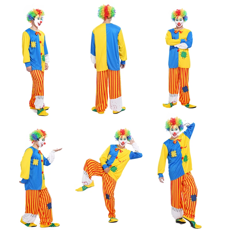 Новый рекламный костюм на Хэллоуин клоуна для взрослых Магическая одежда шоу