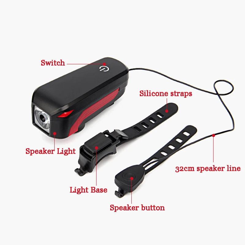 Велосипедный передний светильник 350 lemun 2000 мАч Громкая Водонепроницаемая зарядка