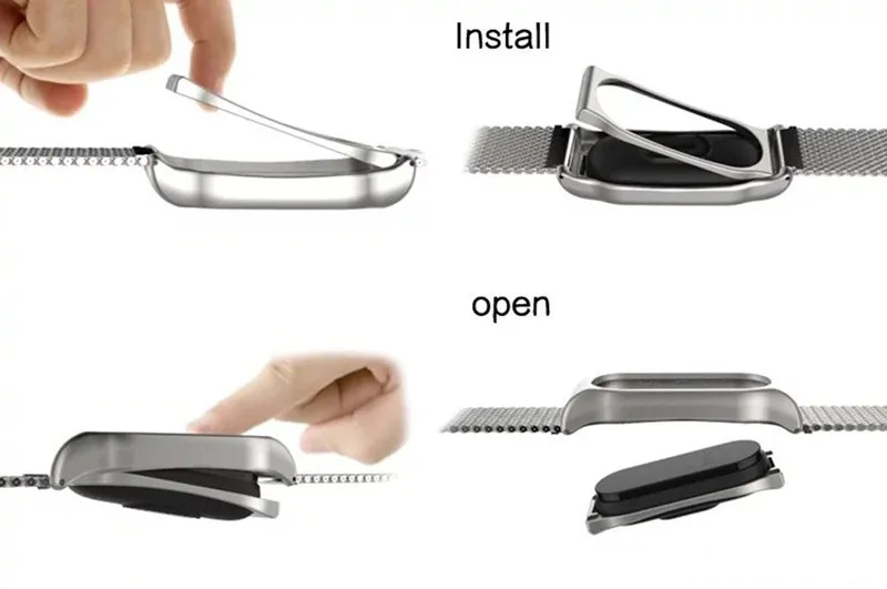 HANGRUI mi band 2 ремешок из нержавеющей стали сменный ремешок для Xiaomi mi Band 2 Безвинтовой ремешок на запястье mi band 2 умный Браслет