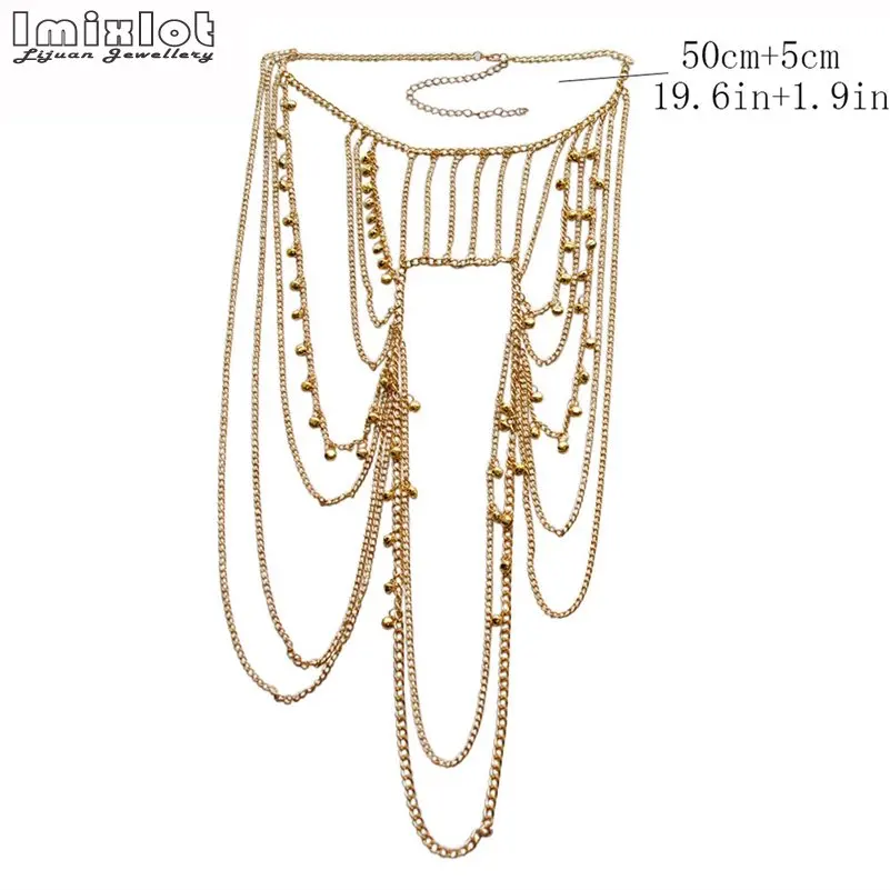 Женская цепочка для тела Ювелирное Украшение золотого цвета с маленькими