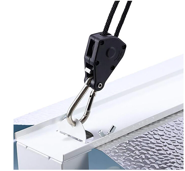 A pair of Horticulture led grow tent Adjustable Grow Light Rope Hanger Improved Metal Internal Gears |