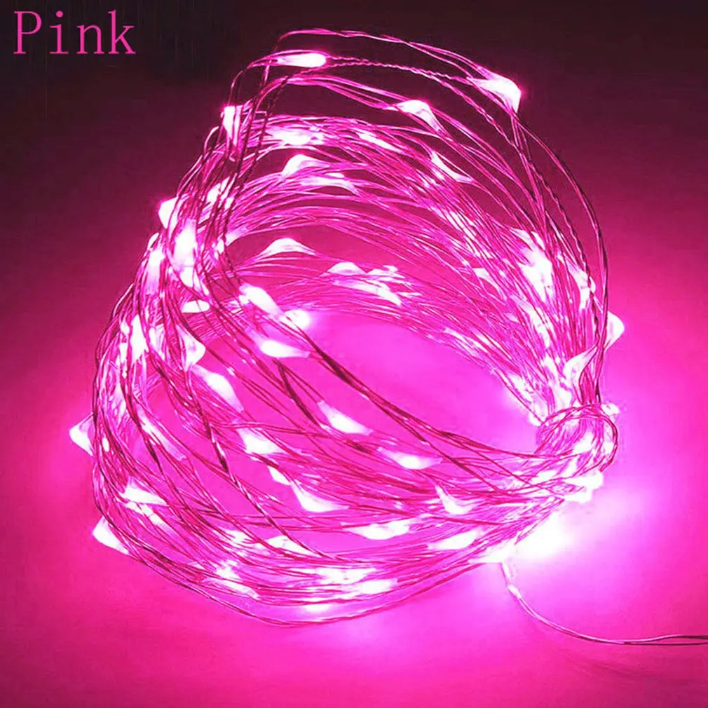 Pink 10 м 32,8 футов USB сказочная гирлянда свет ночник с 8 режимами медный провод свет для рождественской свадьбы декор распродажа водонепроницаемый - Испускаемый цвет: Pink