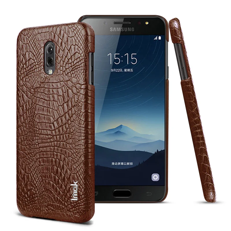 Imak Ruiyi Роскошные крокодиловой кожи кожаный чехол для Samsung Galaxy C8 Жесткий PC задняя