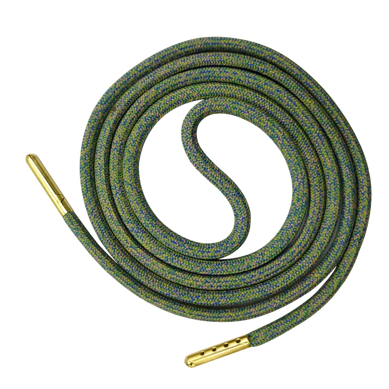 

1Pair Thick Candy Colors Round Shoelaces with Gold Metal Tips Camouflage Sport Laces Rope Fit All Shoes 100CM 120CM 140CM 160 CM
