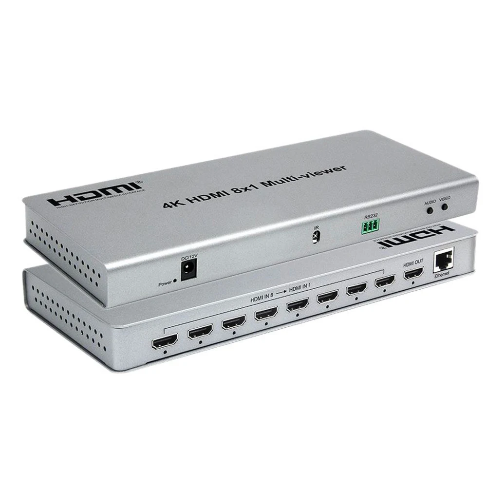 8X1 hdmi multiviewer 4k выход HDMI переключатель 8 входов бесшовный Multiviewer скалера ик