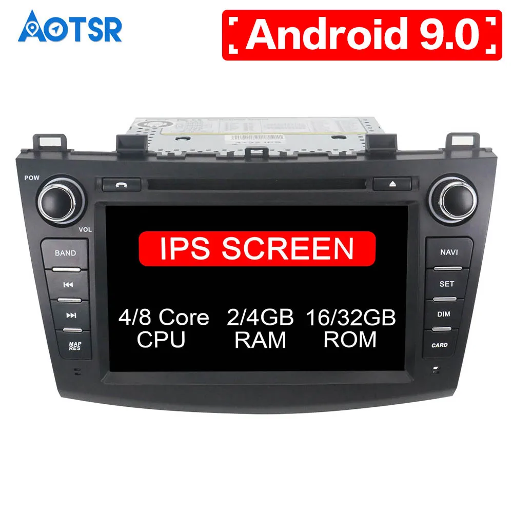 2 Din IPS Android 9 0 4 Гб + 32 ГБ машинный DVD проигрыватель для Mazda3 Axela/ Mazda 32009 2012