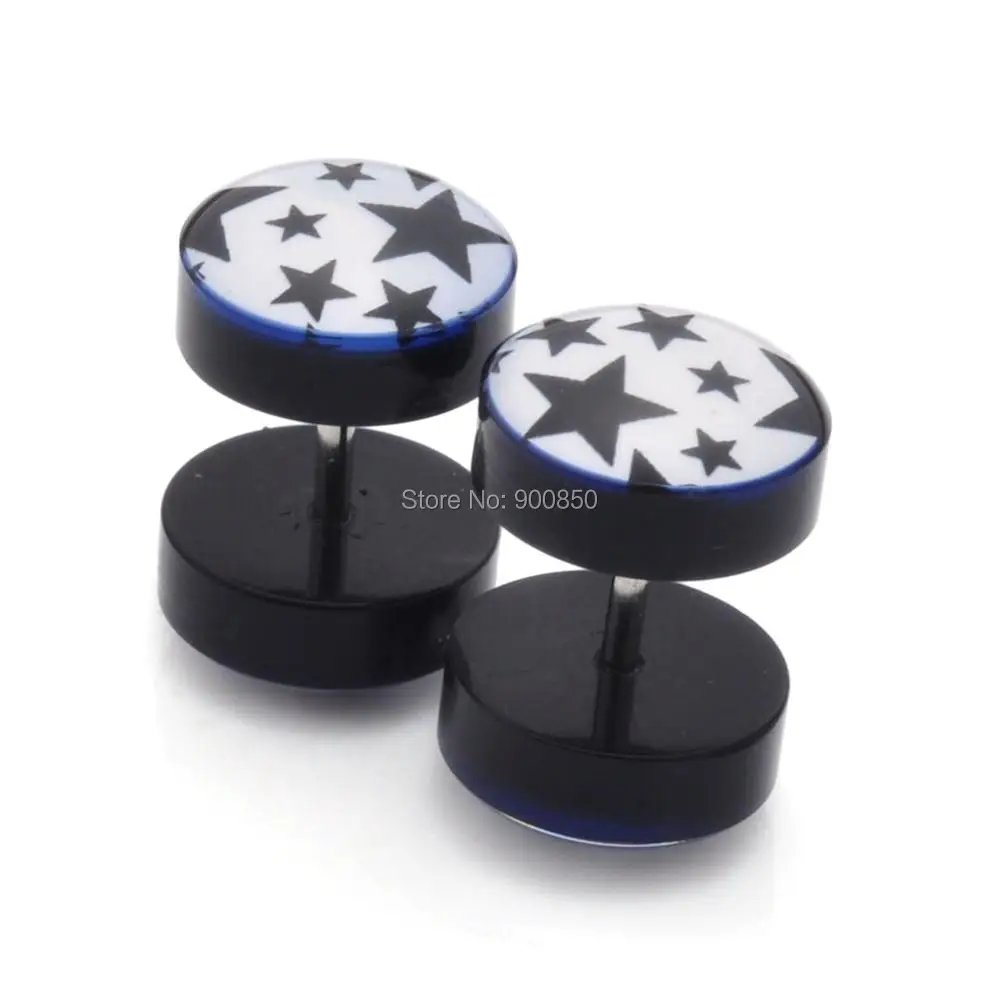 Многоцветный 10 шт. Плоская Круглая вилка искусственная Сережка гвоздик