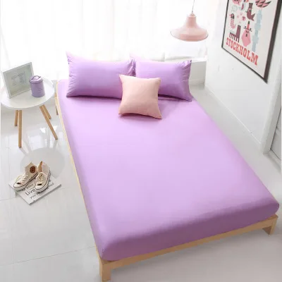 Light purple Однотонная простыня для дома в отеле, хлопок, простыни для матраса, защитный чехол для матраса, Королевский размер, sabanas, постельное белье, покрывало - Цвет: Light purple