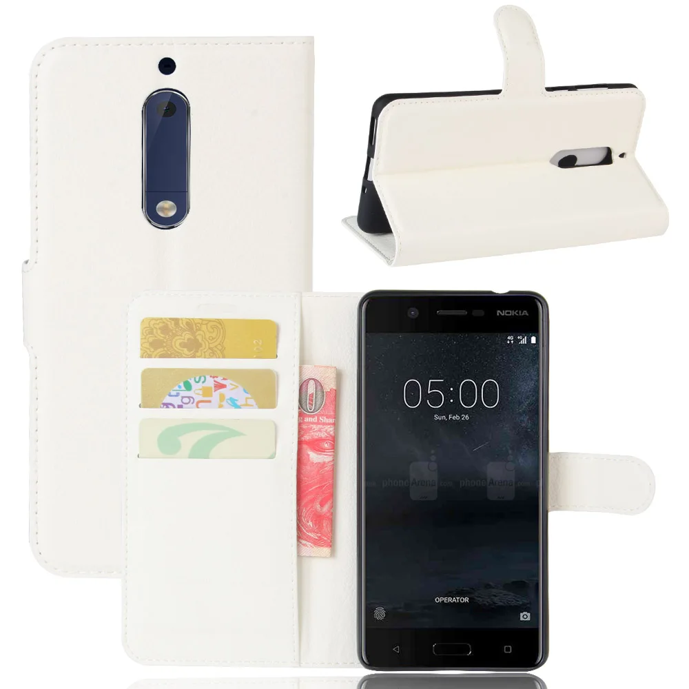 Флип для Nokia 5 чехол Бумажник Стенд Обложка из искусственной кожи телефона флип
