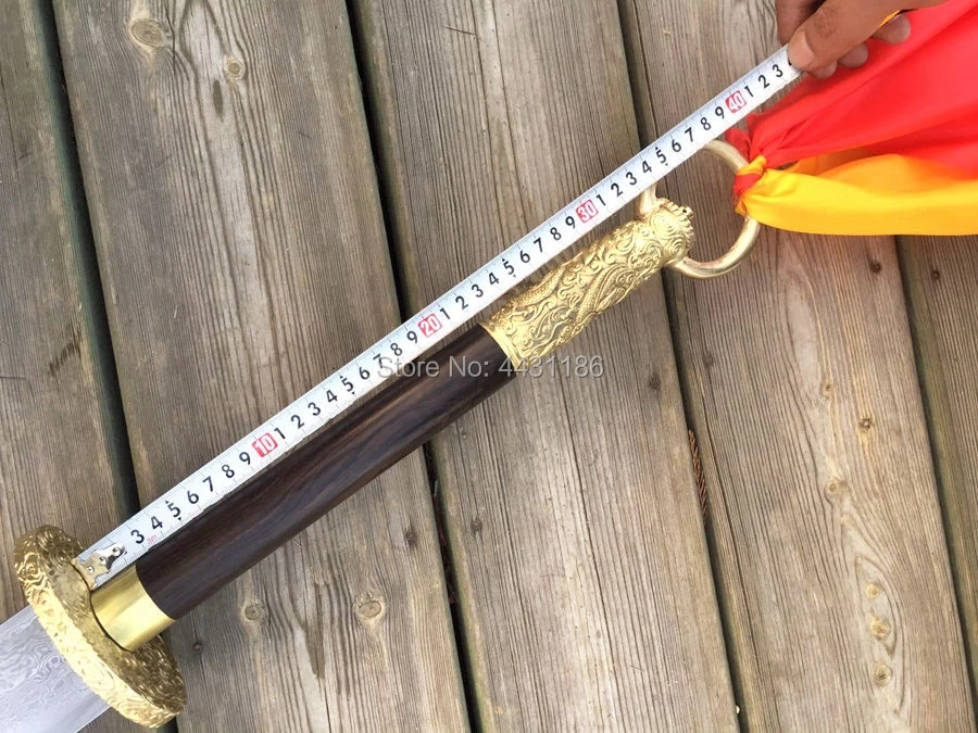 3,5 кг Китайская традиционная кунгфу тяжелый нож WuShu BaGua Broadsword Dao меч острый дамасский стальной клинок/медные аксессуары