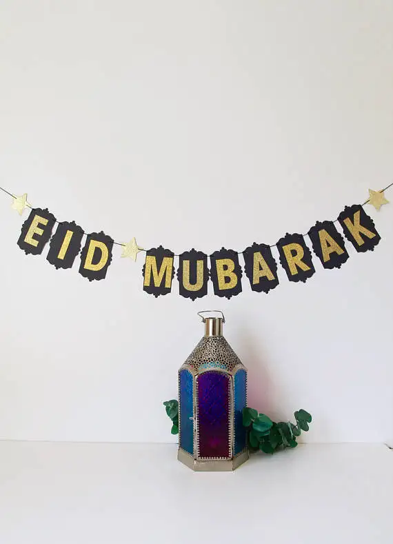Eid Mubarak баннер с блестками/фото реквизит гирлянда ul Adha Buntings|banner bunting|bunting bannerbunting