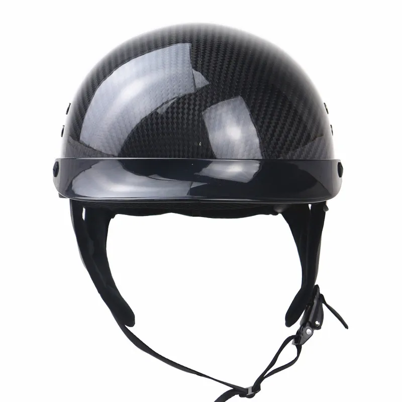 100% углеродное волокно полулицевой шлем в горошек утвержденсветильник мотошлем с